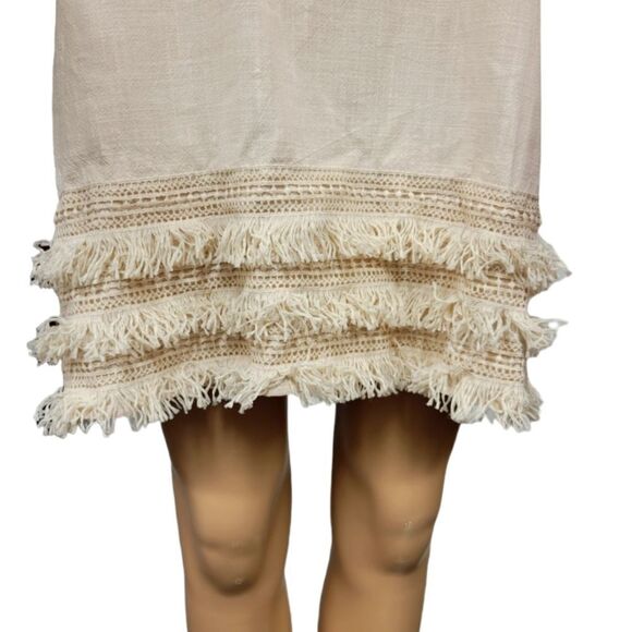 Linen Frayed Hem Mini Dress - Picture 2 of 4